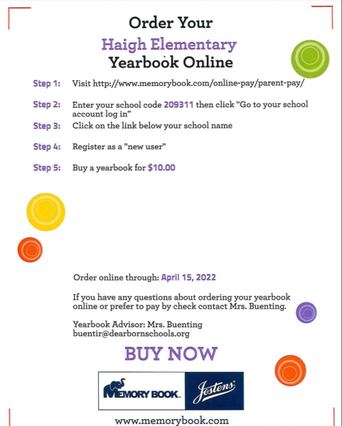 Last Call for Yearbook, Please order by April 18th,2022