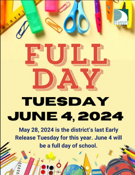 Full Day of School Tuesday, June 4th